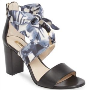 Black & blue block heel sandal,  NWT Louise et Cie